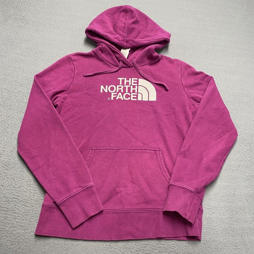 The North Face Hoodie Womens Small Purple Pullover Fleece Hooded Logo Pocket